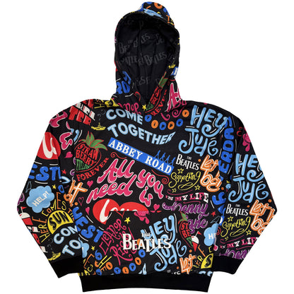 THE BEATLES - SONG TITLES - Pullover Hoodie Black
