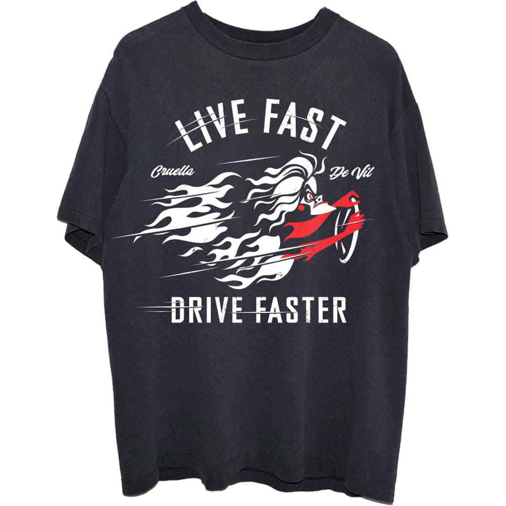 DISNEY - CRUELLA LIVE FASTER - T-Shirt Black