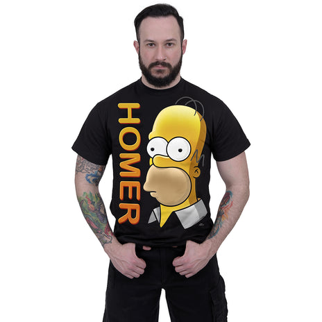 THE SIMPSONS - HOMER PORTRAIT - T-shirt imprimé sur le devant Noir