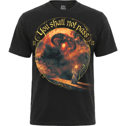 LOTR - BALROG BATTLE - Front Print T-Shirt Black
