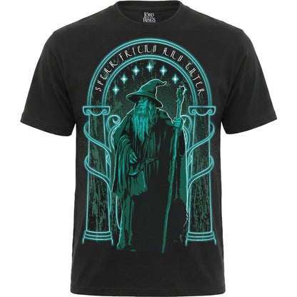 LOTR - SPEAK FRIEND & ENTER - Front Print T-Shirt Black