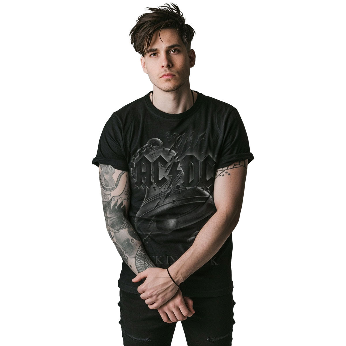 AC/DC - BACK IN BLACK TORN - T-Shirt Black
