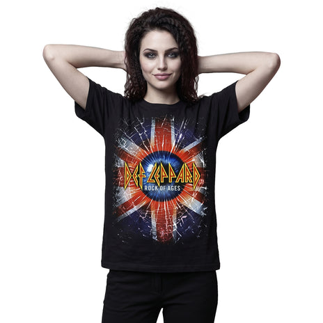DEF LEPPARD - ROCK OF AGES - Front Print T-Shirt Black