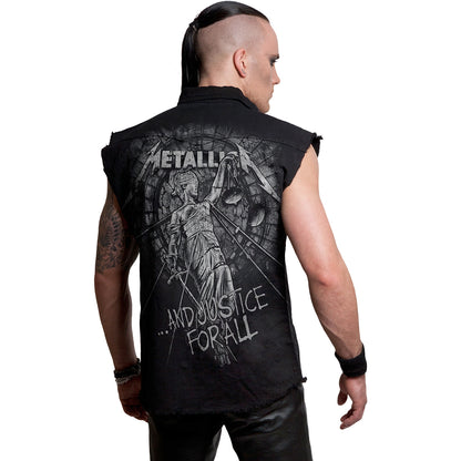 METALLICA - STONED JUSTICE - Smanicato Stone Washed Worker Nero