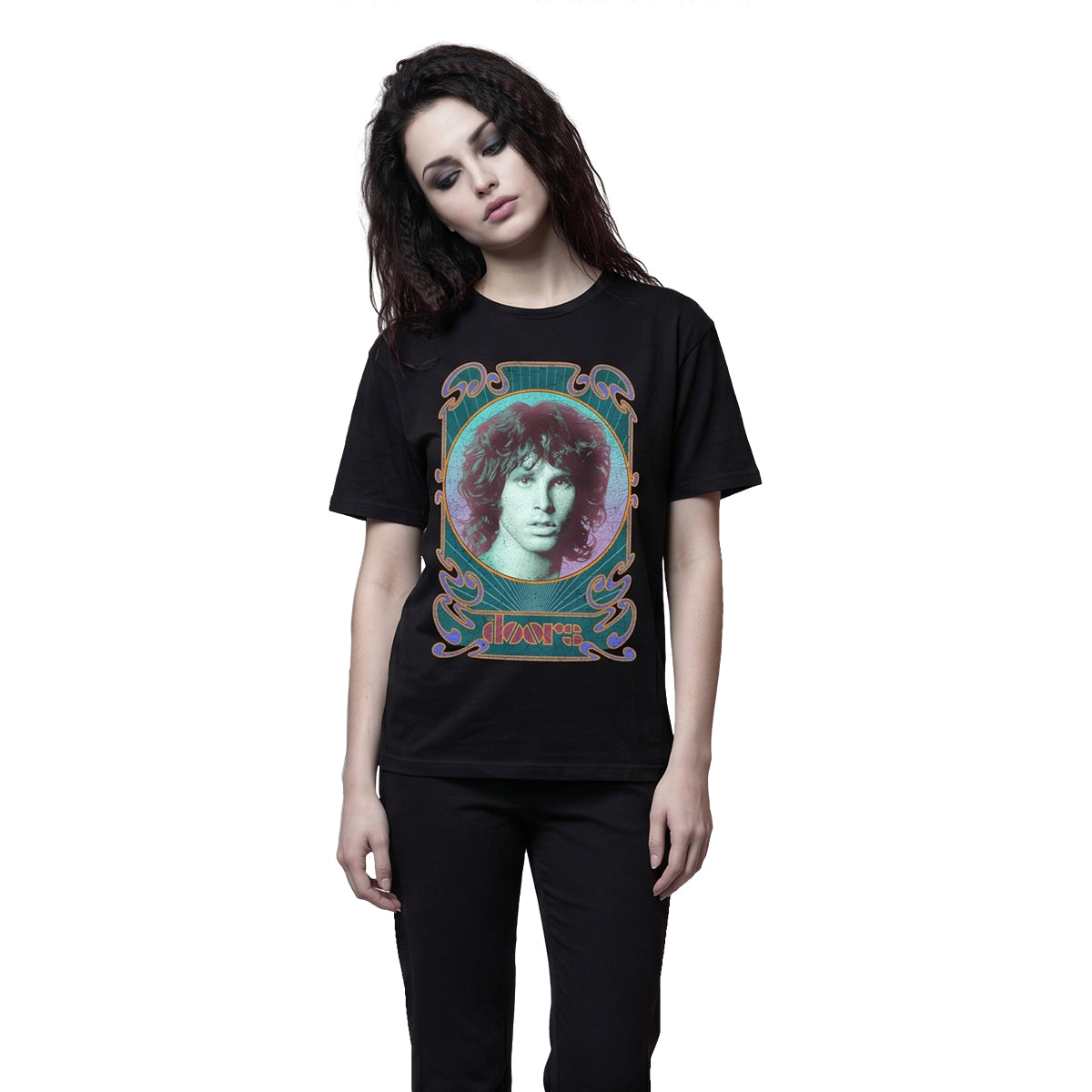 THE DOORS - NOUVEAU MORRISON - Camiseta con estampado frontal Negro
