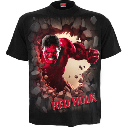 CAPTAIN AMERICA - RED HULK - Front Print T-Shirt Black