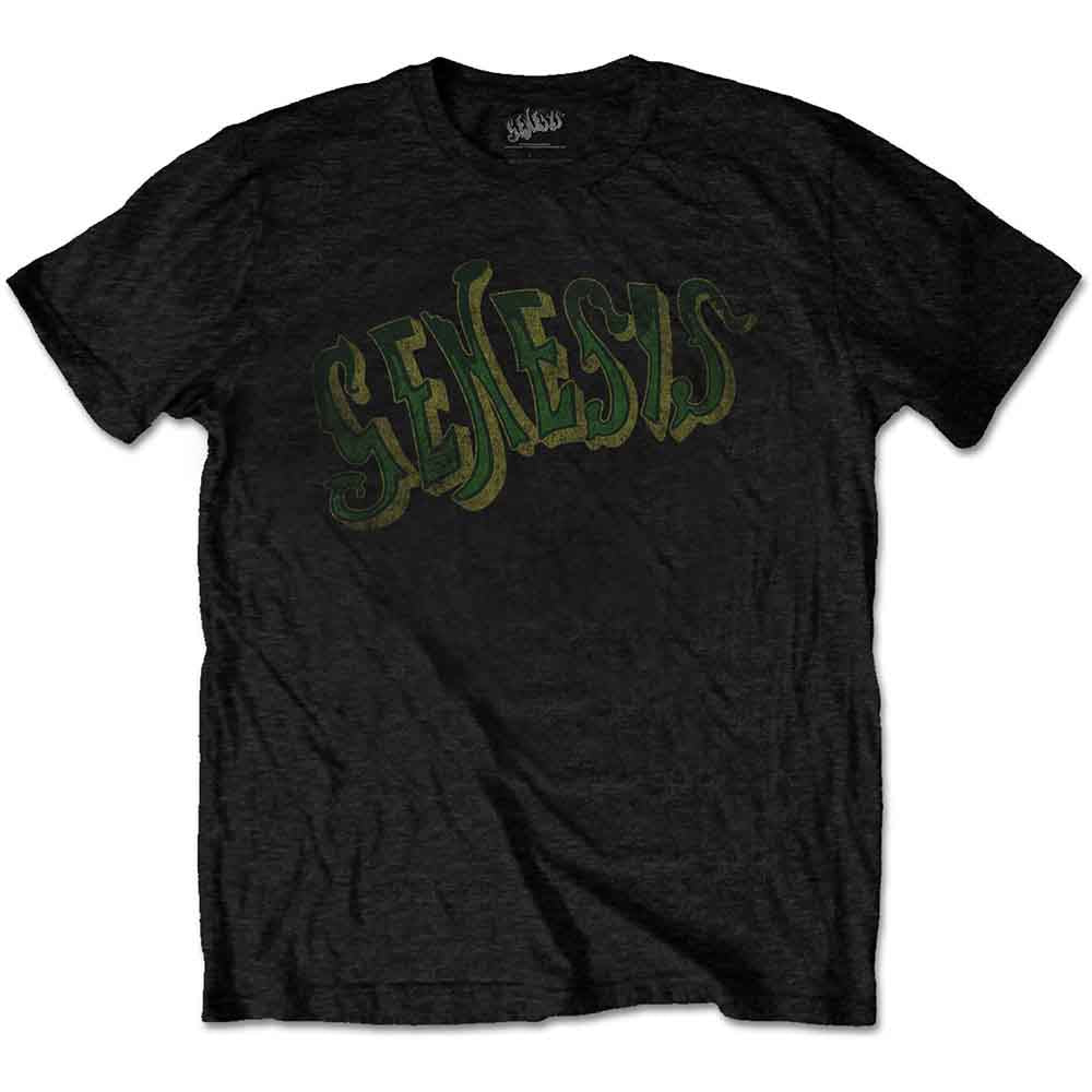 GENESIS - VINTAGE LOGO - GREEN - T-Shirt Black