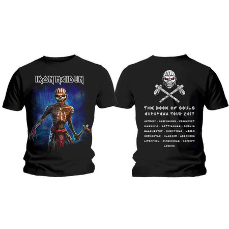 IRON MAIDEN - AXE EDDIE BOOK OF SOULS EUROPEAN TOUR V.2 - T-Shirt Blac