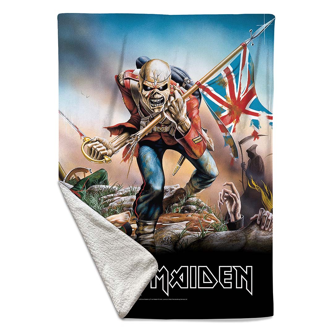 Rocksax Iron Maiden Sherpa Fleece Blanket - Trooper