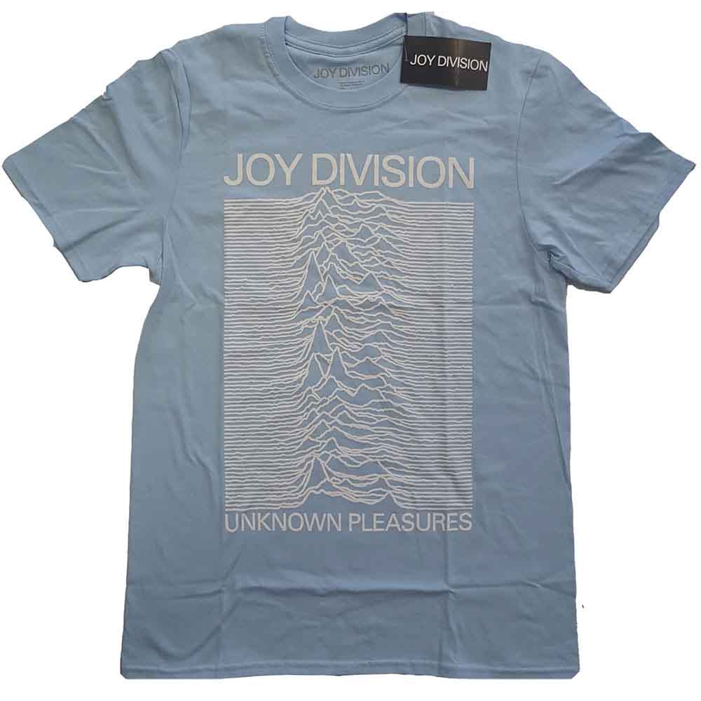 JOY DIVISION - UNKNOWN PLEASURES WHITE ON BLUE - T-Shirt Blue