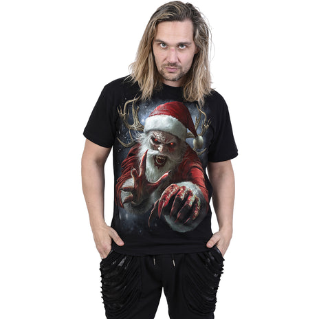 NAUGHTY OR NICE SANTA - T-Shirt Black