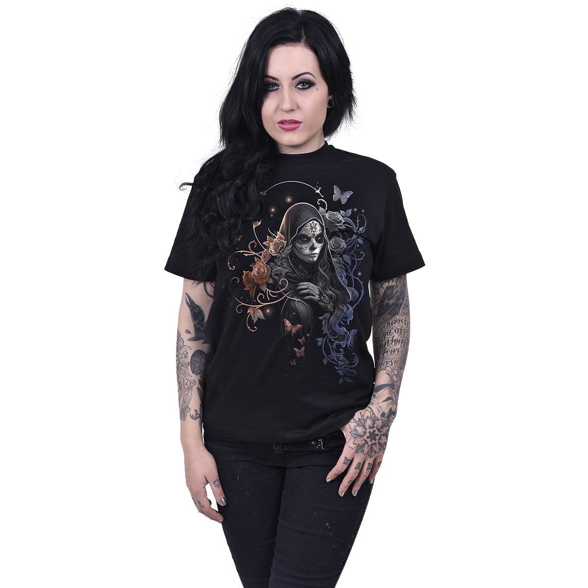 GOTHIC GRACE - T-shirt imprimé sur le devant noir