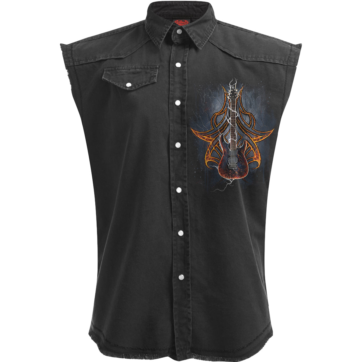 DEATH ROCKER - Sans manches Stone Washed Worker Noir