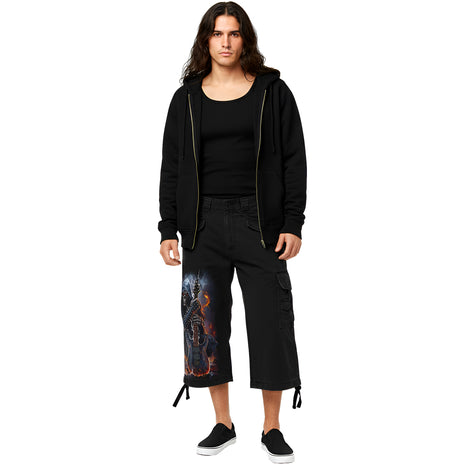 DEATH ROCKER - Vintage Cargo Shorts 3/4 Long Black