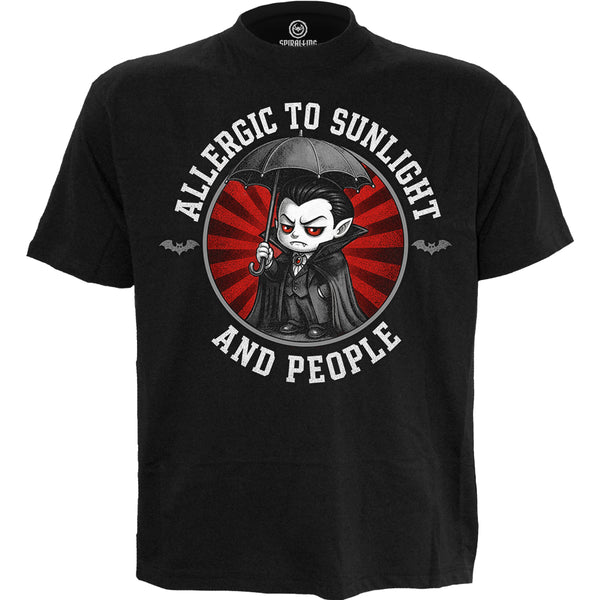 ALLERGIES - Front Print T-Shirt Black