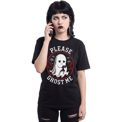 GHOST ME  - Front Print T-Shirt Black
