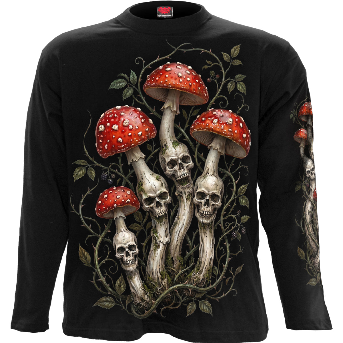 SHROOMS – Langarm-T-Shirt, schwarz