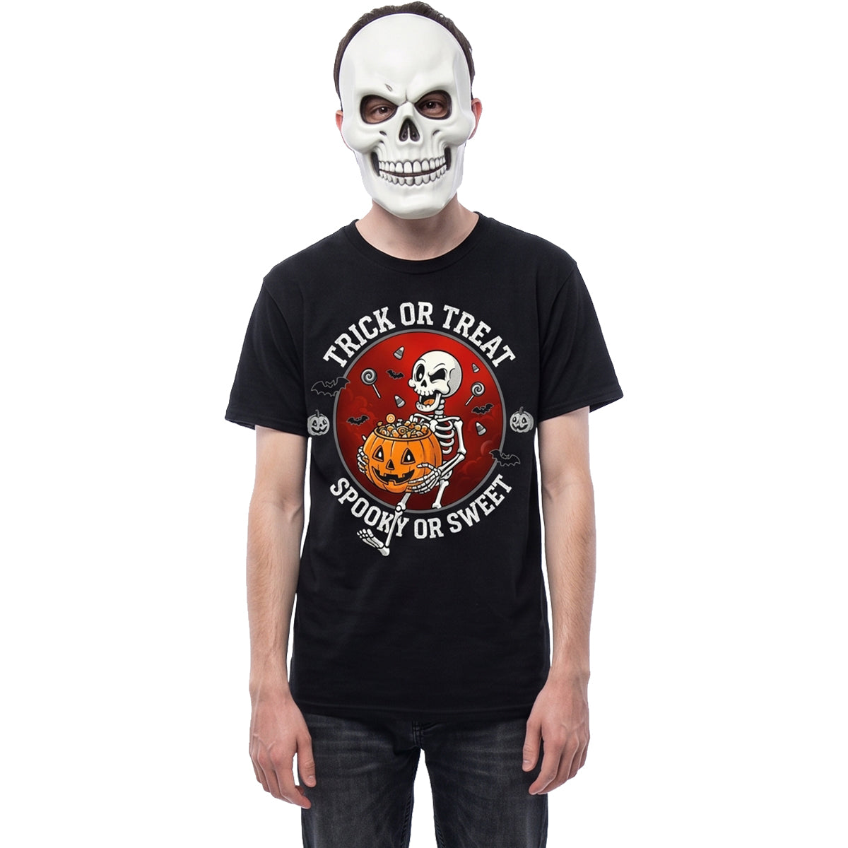 EFFRAYANT OU MIGNON - T-shirt noir avec imprimé sur le devant