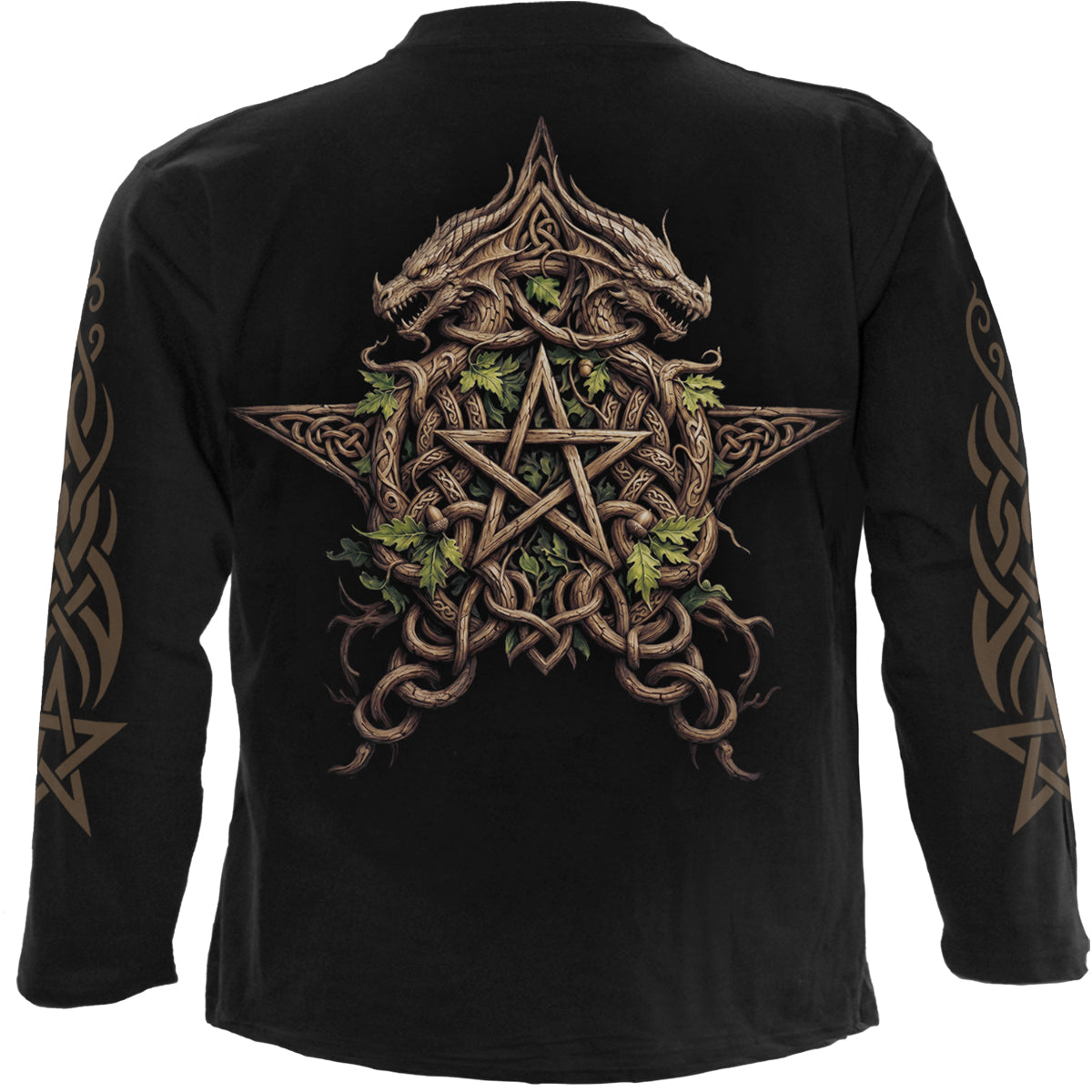 WOODLAND KING – Langarm-T-Shirt, schwarz