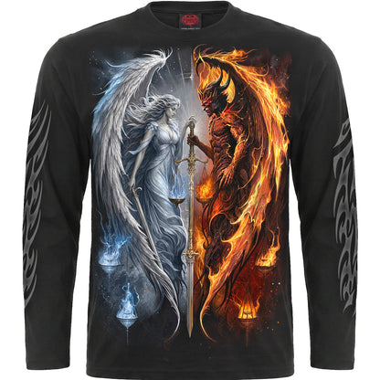 ANGEL & DEMON – Langarm-T-Shirt, schwarz