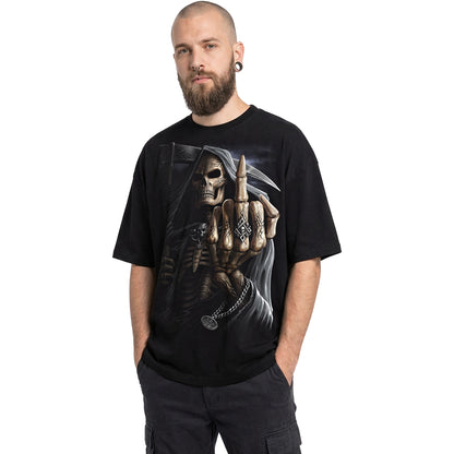 BONE FINGER - Oversized Box T-Shirt Black