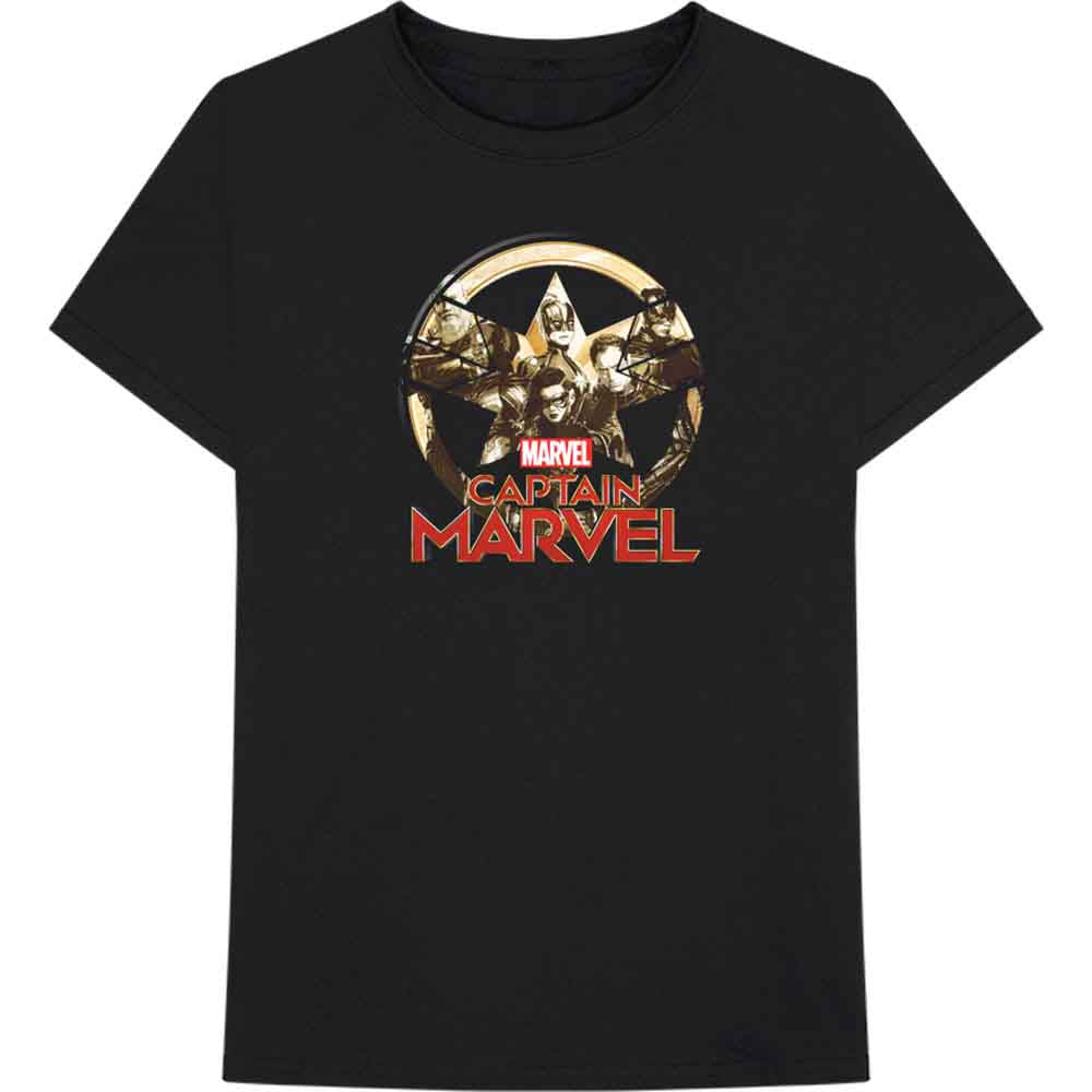 MARVEL COMICS - CAPTAIN MARVEL STAR LOGO - T-Shirt Black