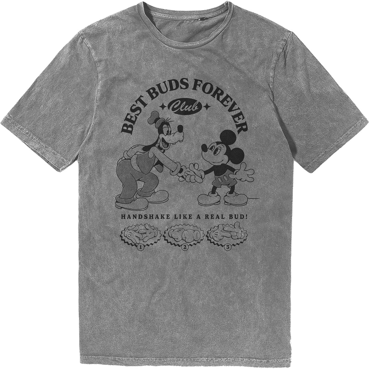 DISNEY - MM BEST BUDS FOREVER CLUB - Stone Wash T-Shirt Grey