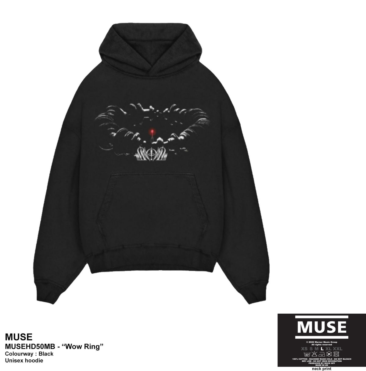 MUSE - WOW RING - Pullover Hoodie Black