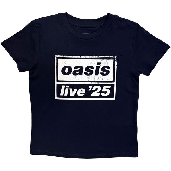OASIS - LIVE '25 DISTRESSED LOCKUP - Kids T-Shirt Navy Blue