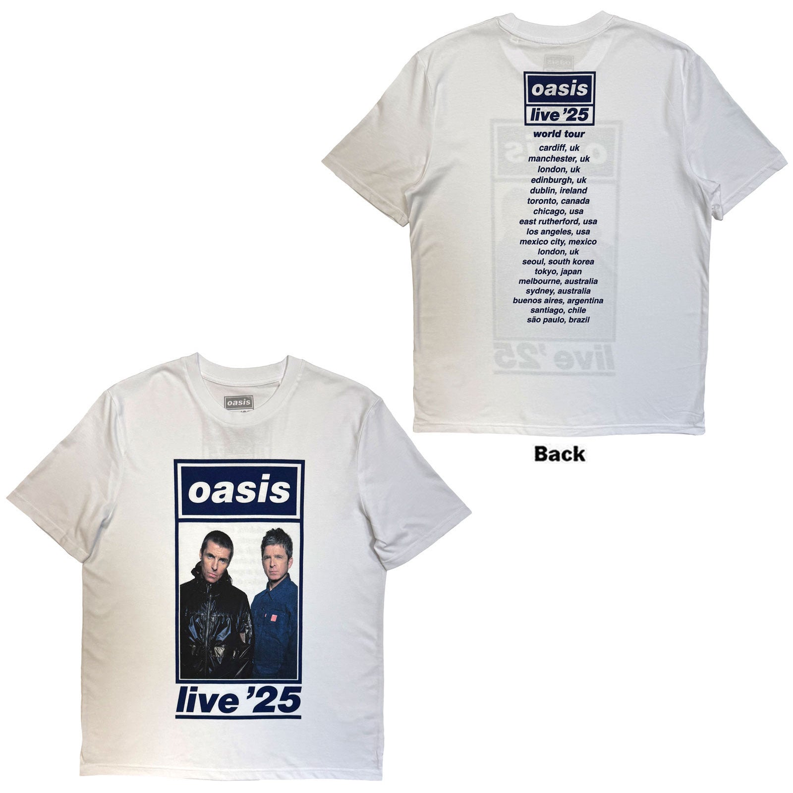 oasis live '25 Tシャツ Photo UKデザイン XL OASIS - COLOUR PHOTO LIVE '25 WORLD TOUR - T-Shirt White