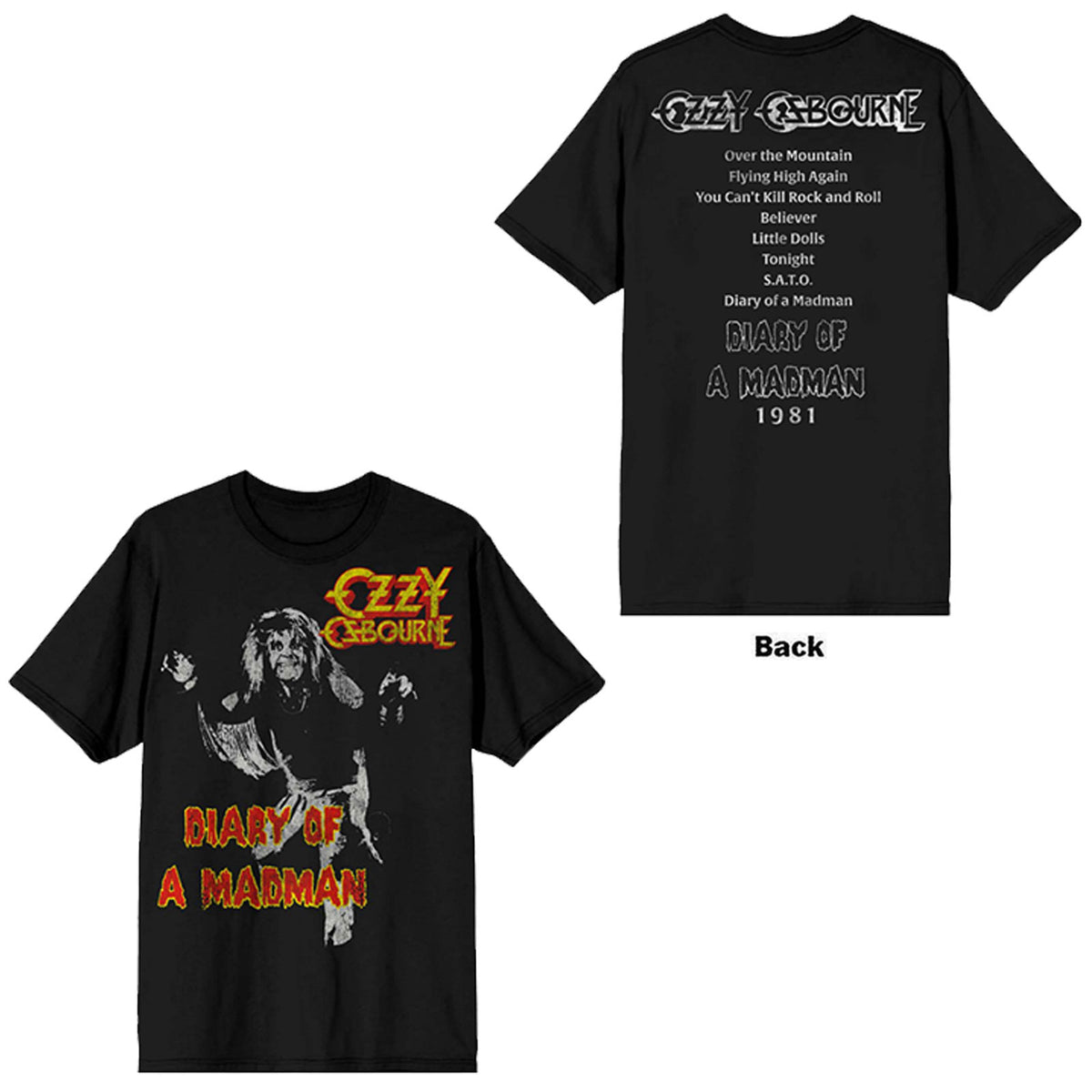 OZZY OSBOURNE - DIARY OF A MADMAN TRIBUTE - T-Shirt Black