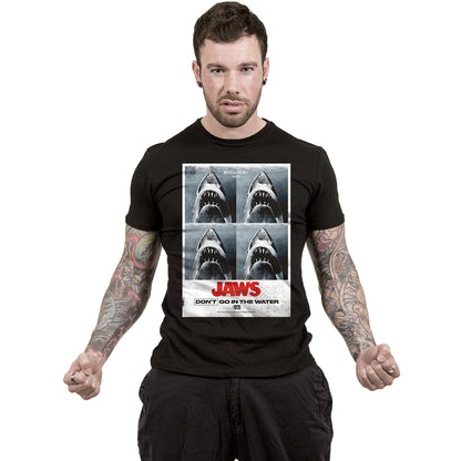 JAWS - NE PAS ALLER DANS L'EAU - T-shirt imprimé sur le devant Noir