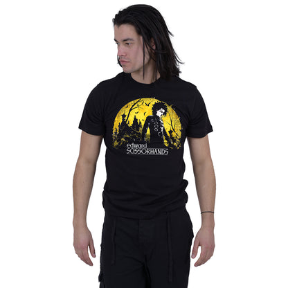 E SCISSORHANDS - MOONLIGHT - Front Print T-Shirt Black