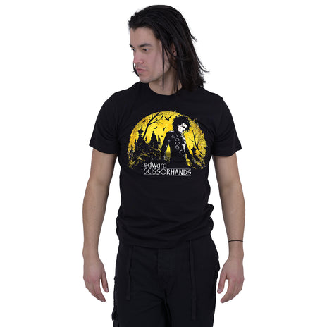 E SCISSORHANDS - MOONLIGHT - Front Print T-Shirt Black