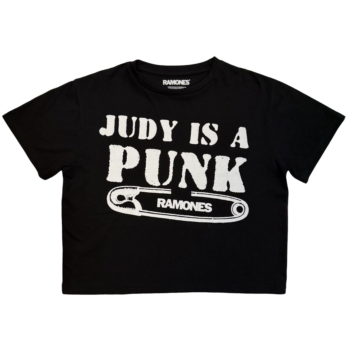 RAMONES - JUDY IS A PUNK - Ladies Crop Top Black
