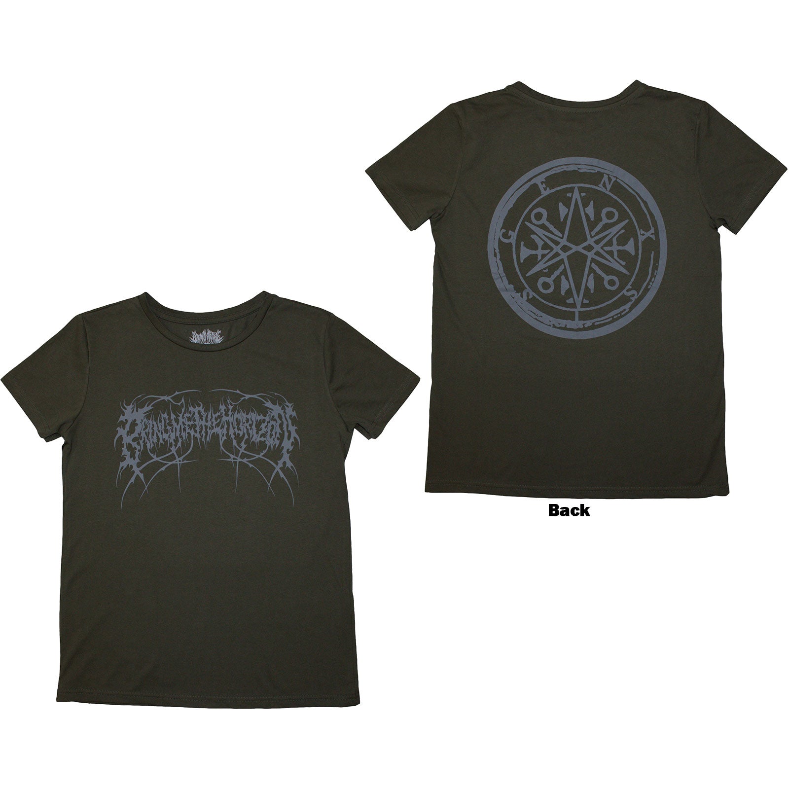 BRING ME THE HORIZON - METAL LOGO GENXSIS - Ladies T-Shirt Green (Back Print)