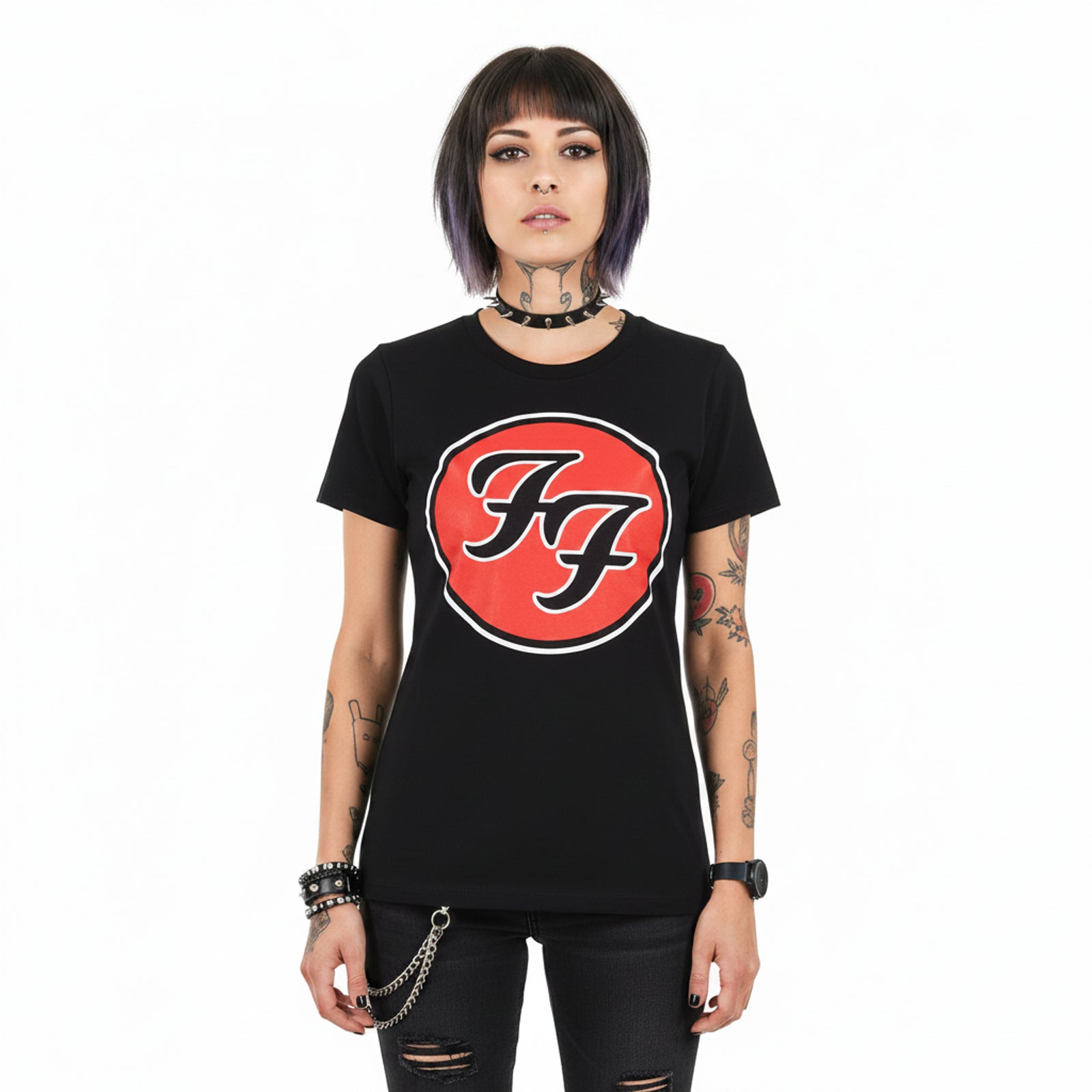 FOO FIGHTERS - FF LOGO - Ladies T-Shirt Black