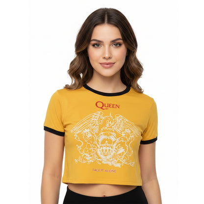 QUEEN - FACE IT ALONE CREST - Crop Top Yellow