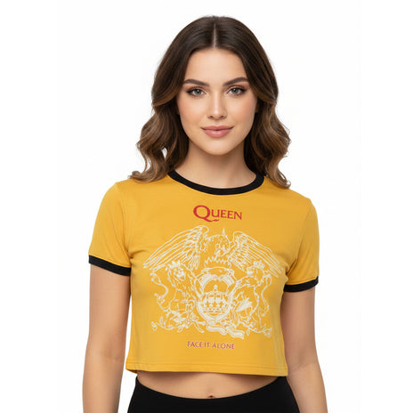 QUEEN - FACE IT ALONE CREST - Top court jaune
