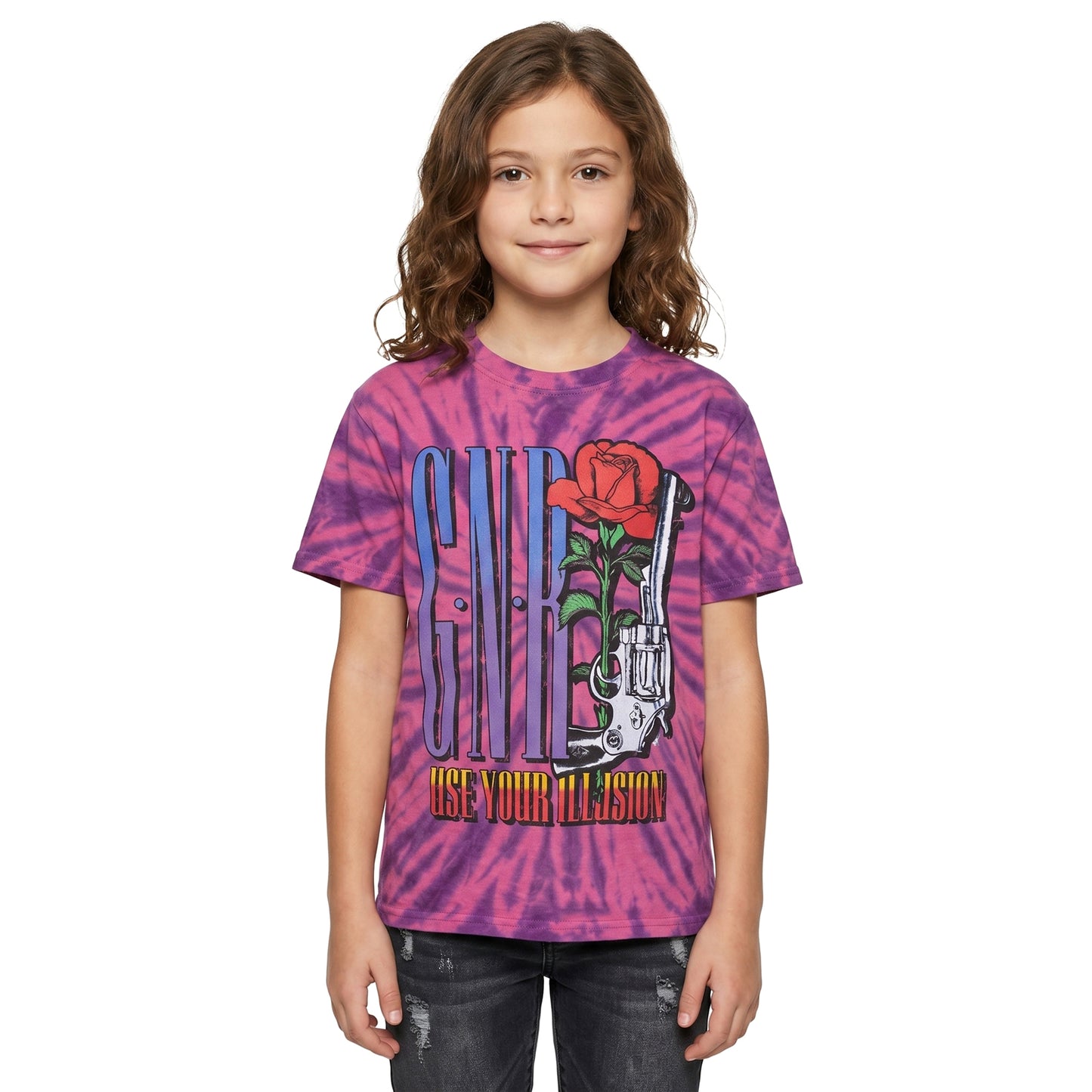 GUNS N ROSES - USE YOUR ILLUSION PISTOL - Kids T-Shirt Purple (Wash Collection)