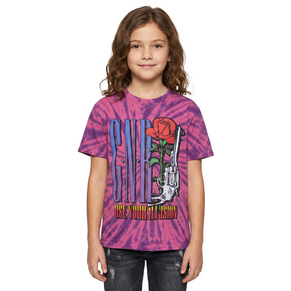 GUNS N ROSES - USE YOUR ILLUSION PISTOL - Kids T-Shirt Purple (Wash Collection)