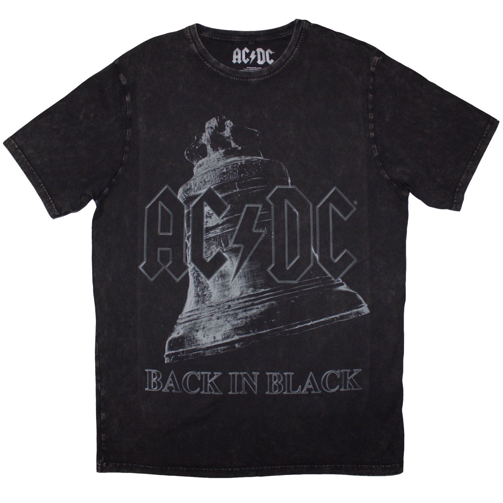 AC/DC - BACK IN BLACK BELL - Stone Wash T-Shirt Black