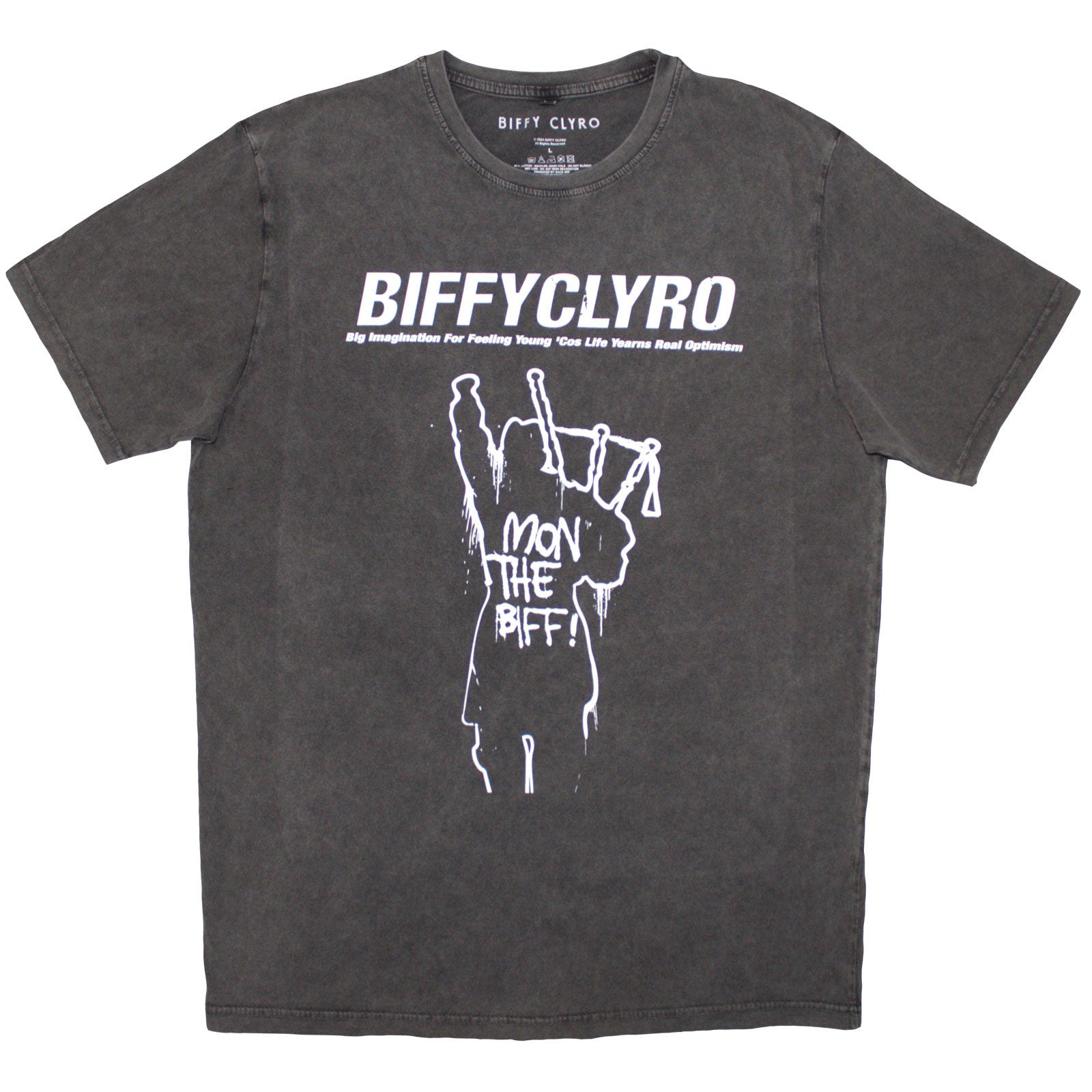 BIFFY CLYRO - BIG IMAGINATION - Stone Wash T-Shirt Grey