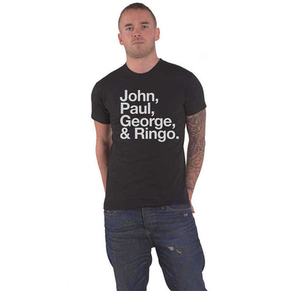 BEATLES, THE - JOHN, PAUL, GEORGE & RINGO - T-Shirt Black