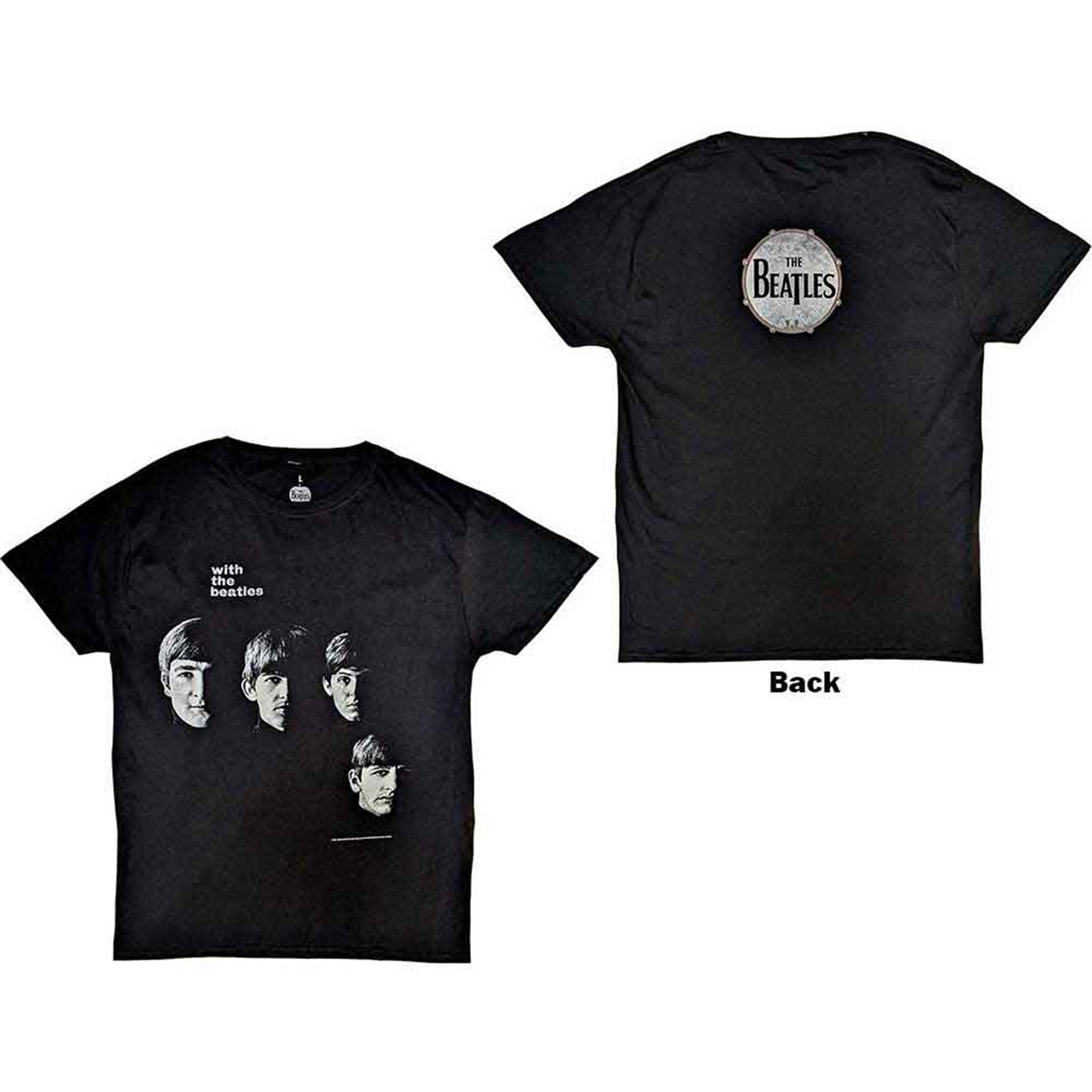 BEATLES, THE - VINTAGE WITH THE BEATLES - T-Shirt Schwarz (Rückseitendruck)