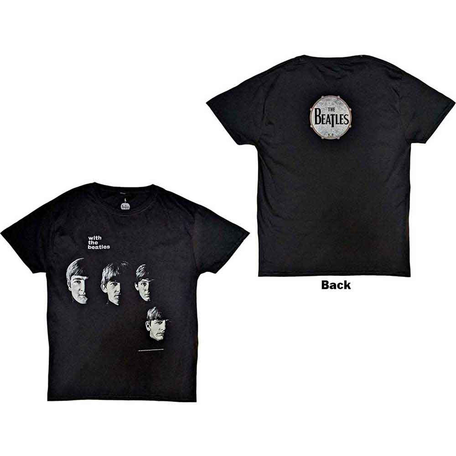 BEATLES, THE - VINTAGE WITH THE BEATLES - T-Shirt Schwarz (Rückseitendruck)