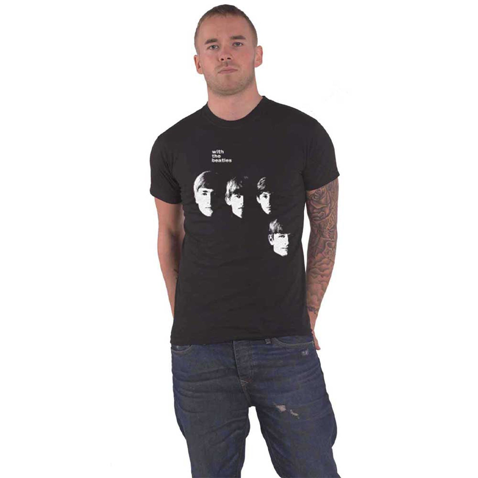 BEATLES, THE - VINTAGE WITH THE BEATLES - T-Shirt Schwarz (Rückseitendruck)