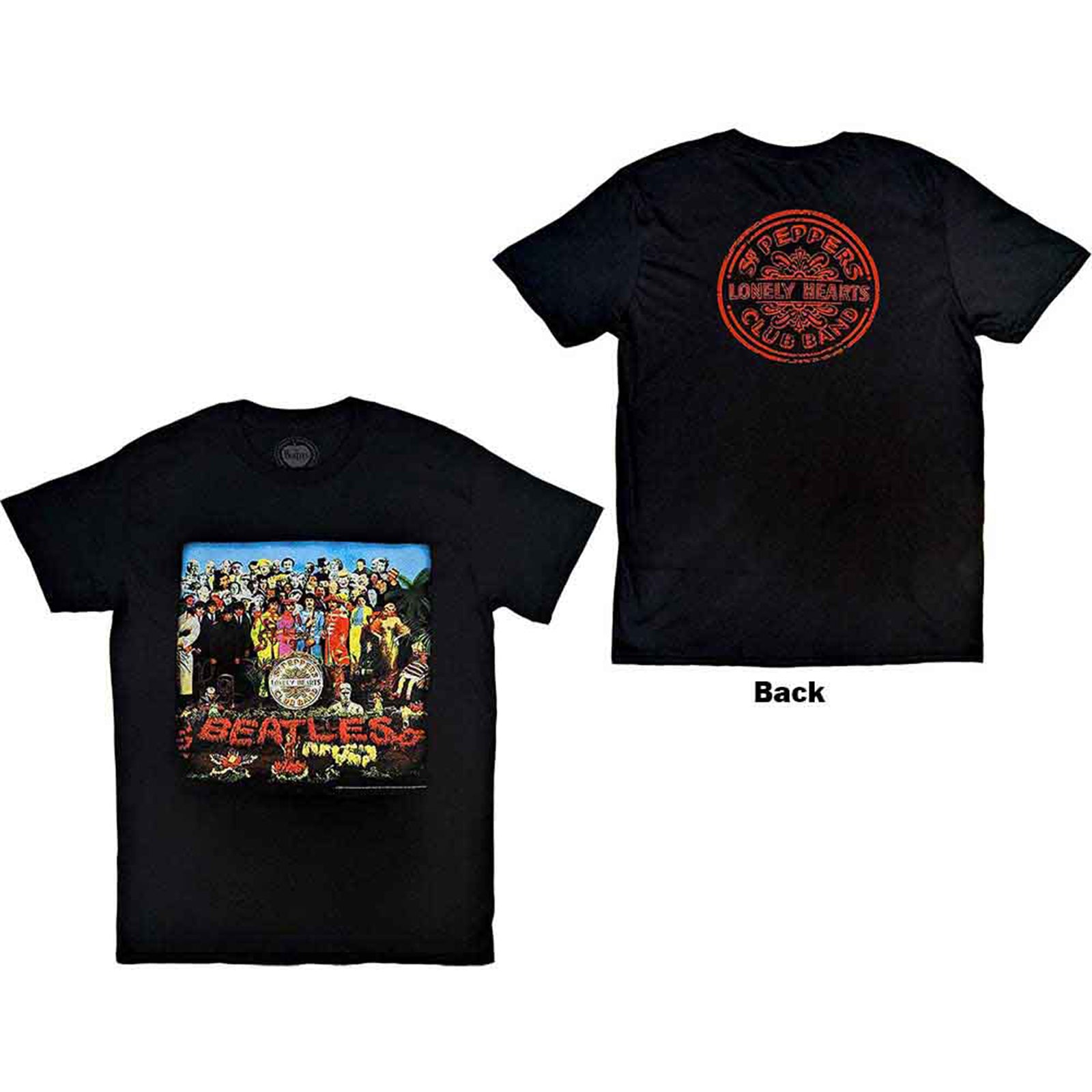 THE BEATLES - VINTAGE SGT PEPPER - T-Shirt Black (Back Print)