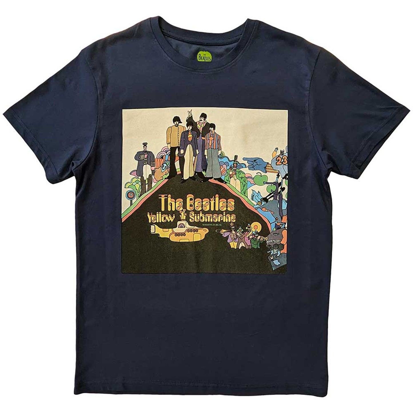 BEATLES, THE - YELLOW SUBMARINE ALBUM COVER - T-Shirt Blue
