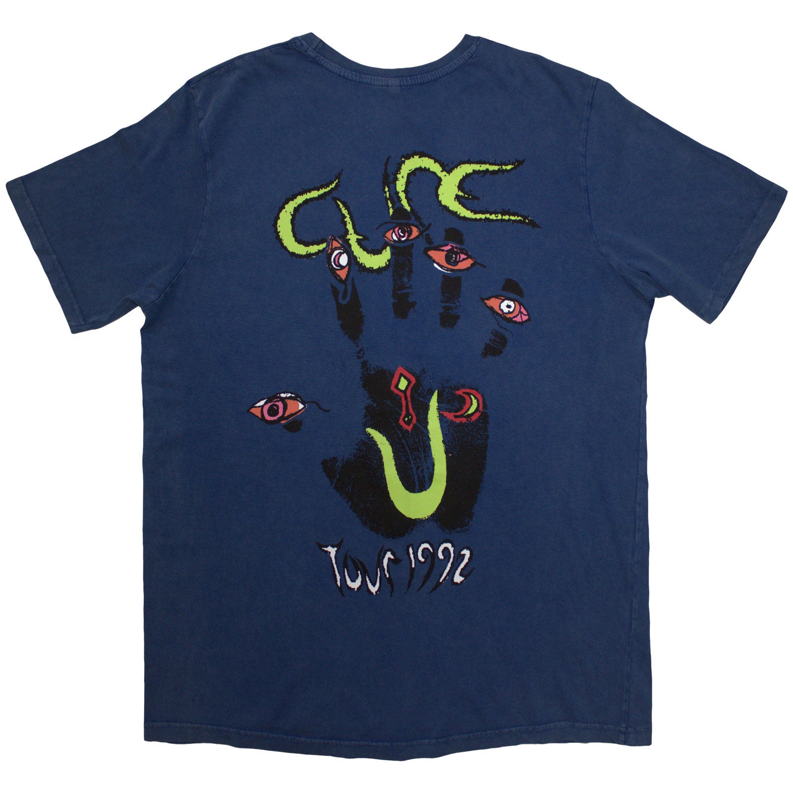 THE CURE - WISH TOUR '92 - Stone Wash T-Shirt Blue (Back Print)